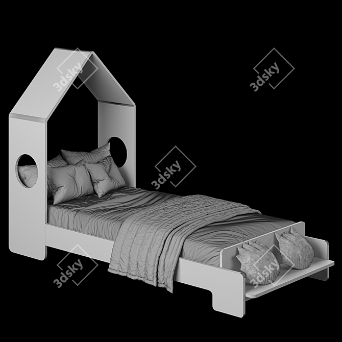 Modern Abode Single Bed Design 3D model image 6