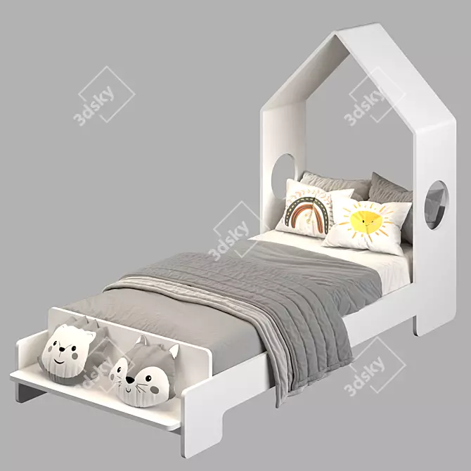 Modern Abode Single Bed Design 3D model image 7