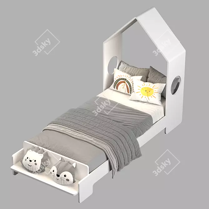 Modern Abode Single Bed Design 3D model image 8