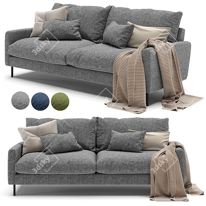 Modern 3 Seater Sofa Collection 🌈 3D model image 1
