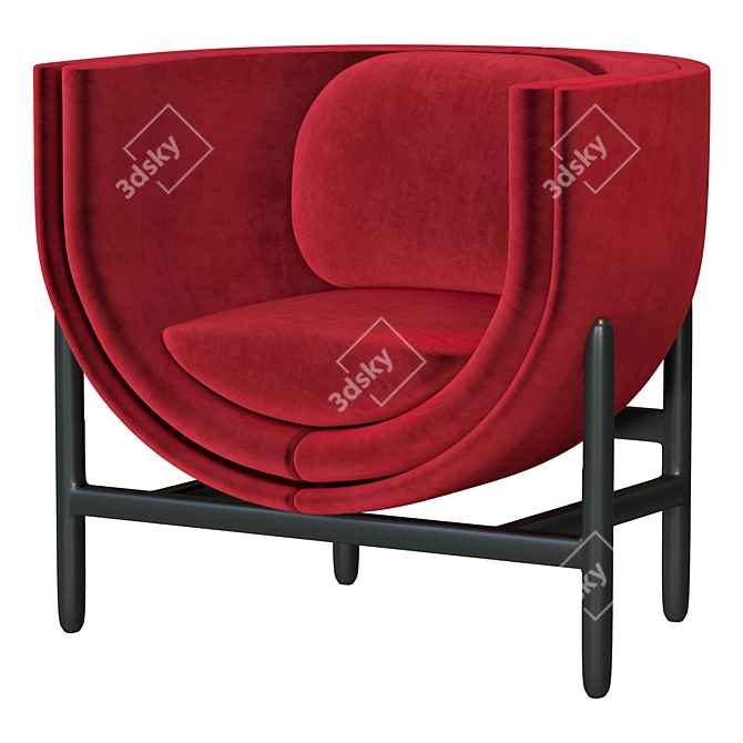 Contemporary Lounge Armchair 3D Model 3D model image 1