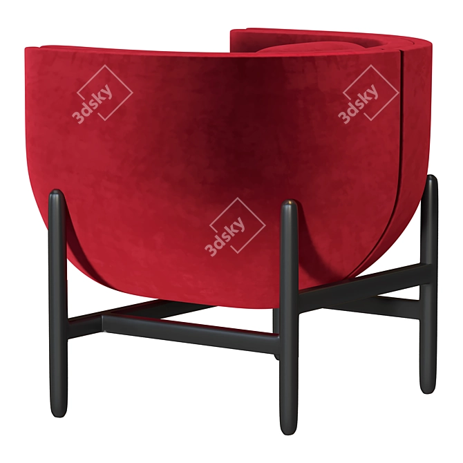 Contemporary Lounge Armchair 3D Model 3D model image 3