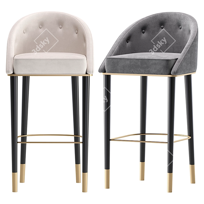 Modern Vegas Bar Stool Collection 3D model image 2