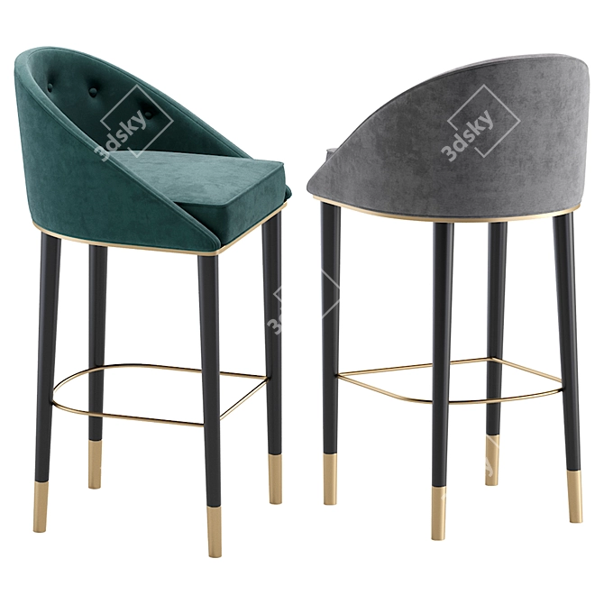 Modern Vegas Bar Stool Collection 3D model image 3