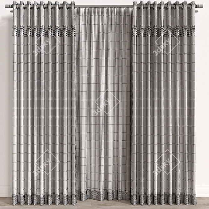 Vray & Corona Compatible Curtain 3D model image 3