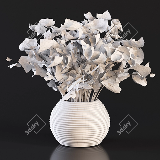 Sunshine Bouquet in Glass Vase 3D model image 3