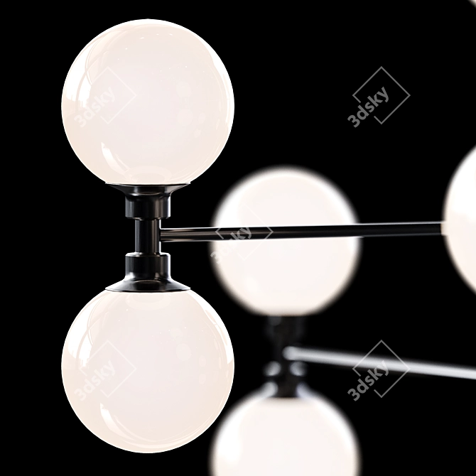 Sleek Black Glass Sphere Pendant 3D model image 5