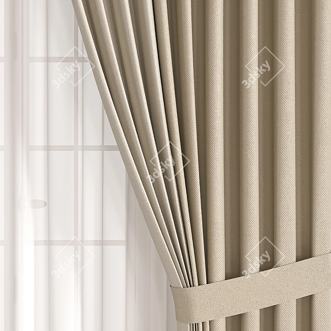 Modern Rendered Curtain Model, FBX-OBJ 3D model image 3