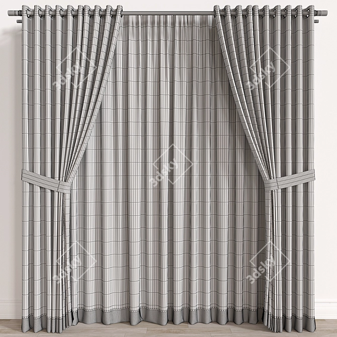 Modern Rendered Curtain Model, FBX-OBJ 3D model image 1