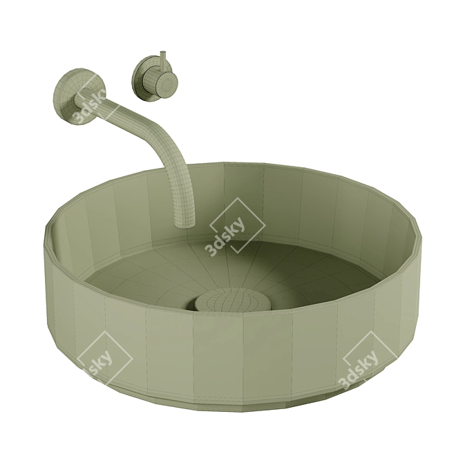 Elegance Steel Countertop Basin 3D model image 2