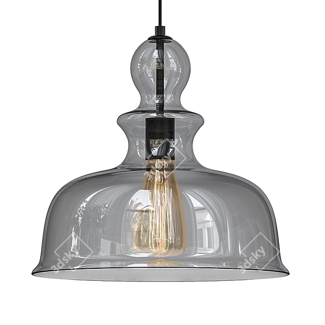 Industrial Graphite Pendant Light 3D model image 1