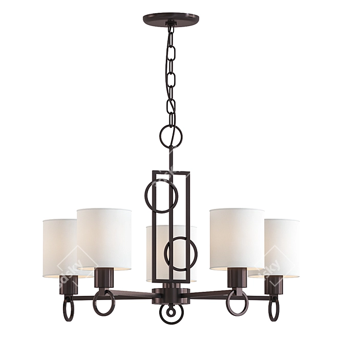 Antique Bronze Chandelier Lighting Fixture 3D model image 1