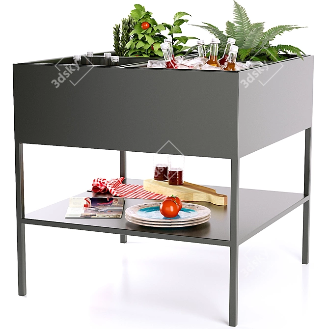 Metallic Quadrangular Garden Console | La Redoute 3D model image 2