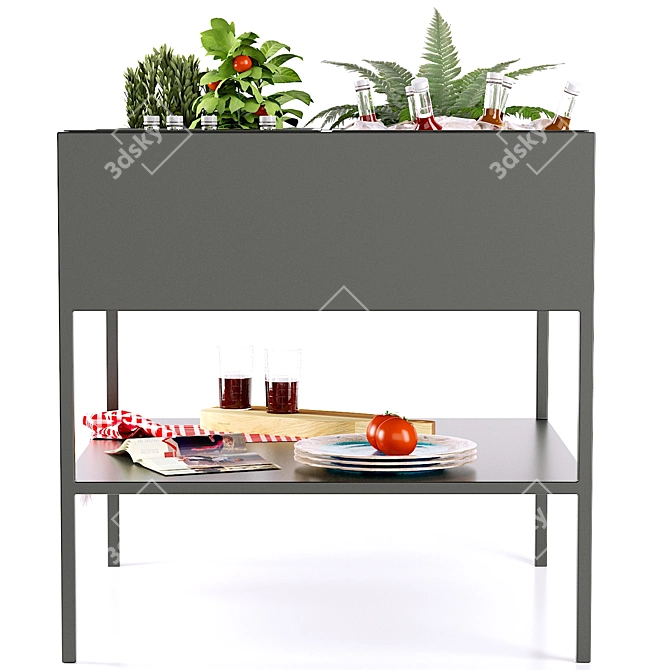 Metallic Quadrangular Garden Console | La Redoute 3D model image 3
