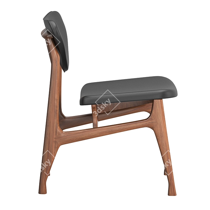 Scandinavian Style Chair in Wenge 3D model image 3