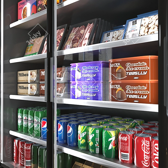 Turbo Air Glass Door Commercial Refrigerator 3D model image 3