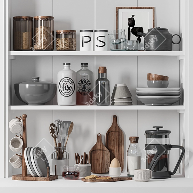 High Quality Kitchen Accessories Set 3D model image 1