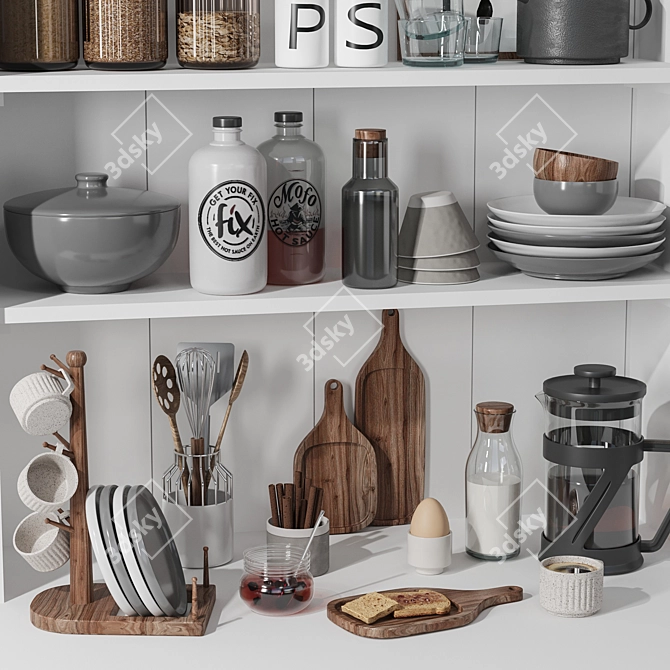 High Quality Kitchen Accessories Set 3D model image 2