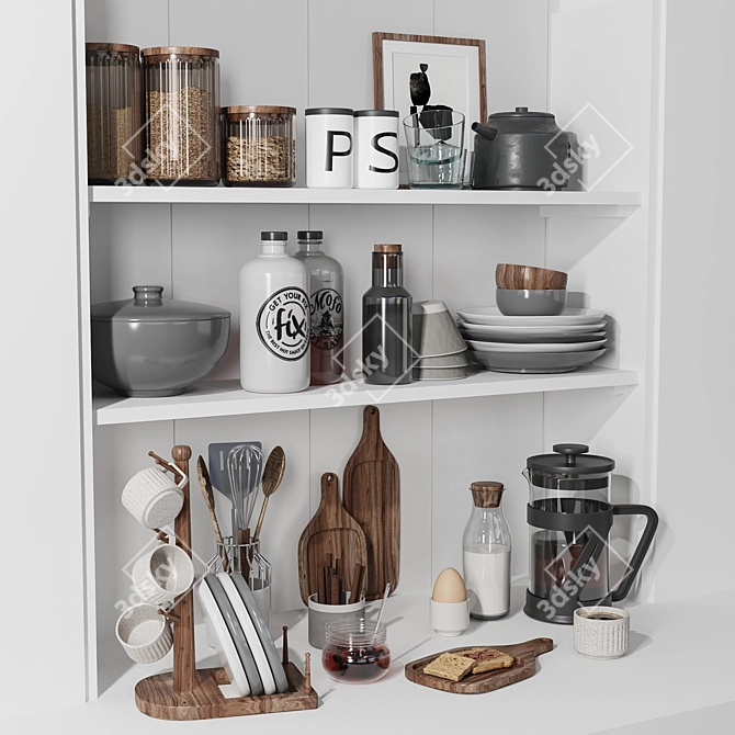 High Quality Kitchen Accessories Set 3D model image 4