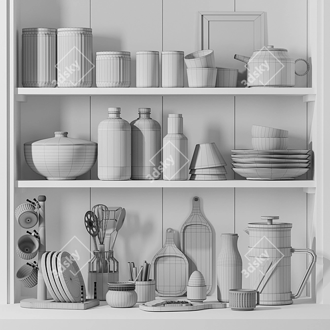 High Quality Kitchen Accessories Set 3D model image 5