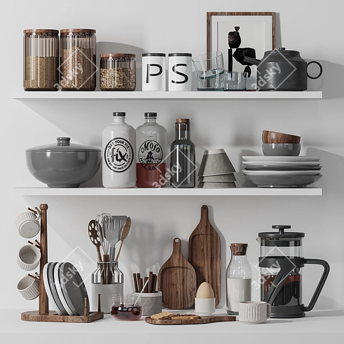 High Quality Kitchen Accessories Set 3D model image 7