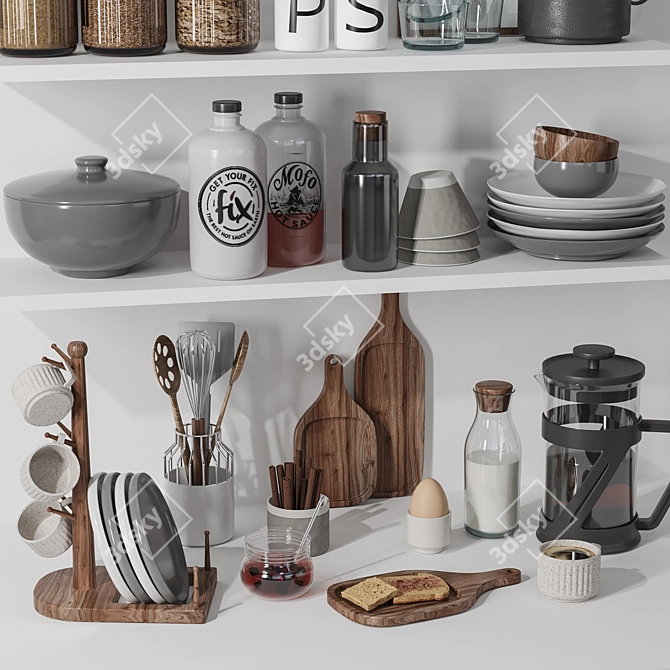 High Quality Kitchen Accessories Set 3D model image 8