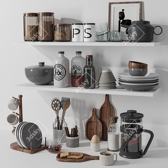 High Quality Kitchen Accessories Set 3D model image 9