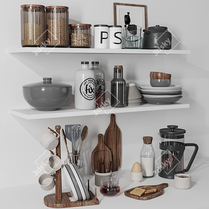 High Quality Kitchen Accessories Set 3D model image 10