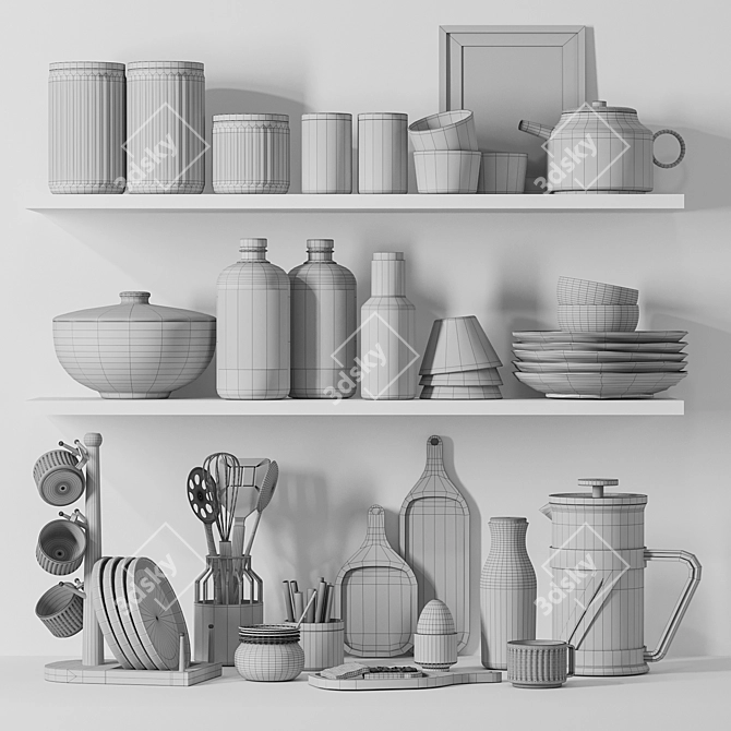High Quality Kitchen Accessories Set 3D model image 11