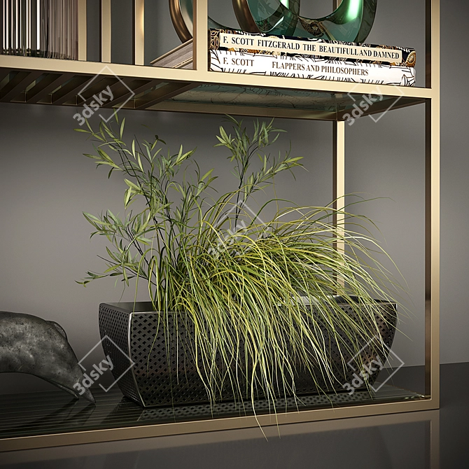 Metal Rack with Ornamental Accents 3D model image 4