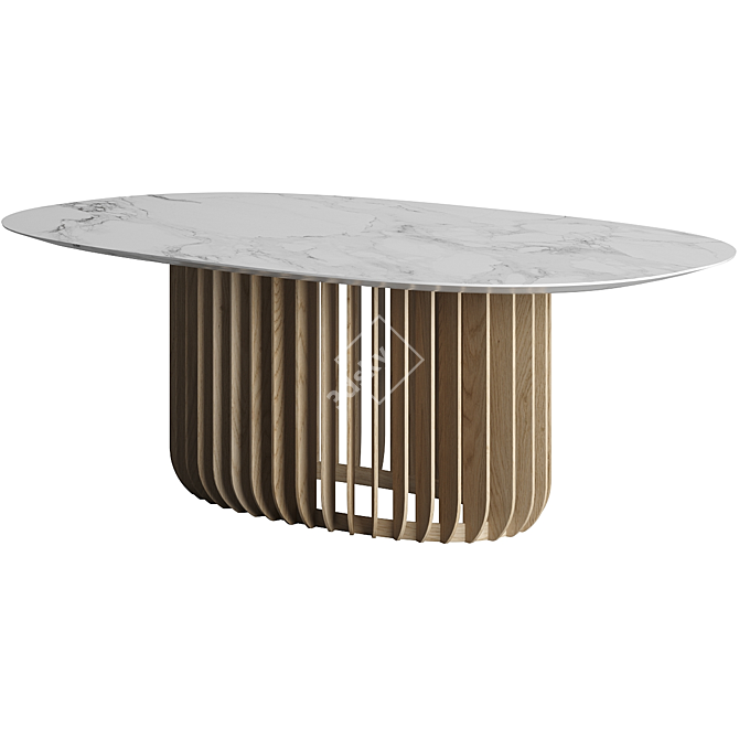 Elegant Harmonious Juice Oval Table 3D model image 1