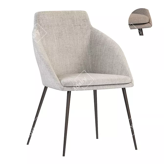 Modern Kvini Dining Chair in Corolla Brown-Pink 3D model image 1