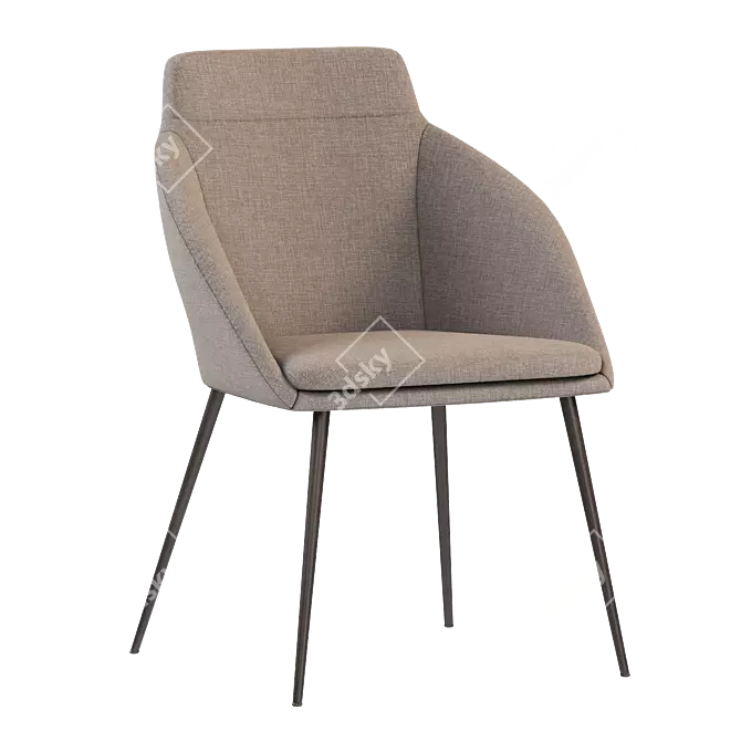 Modern Kvini Dining Chair in Corolla Brown-Pink 3D model image 2