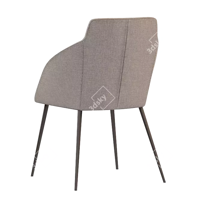 Modern Kvini Dining Chair in Corolla Brown-Pink 3D model image 3