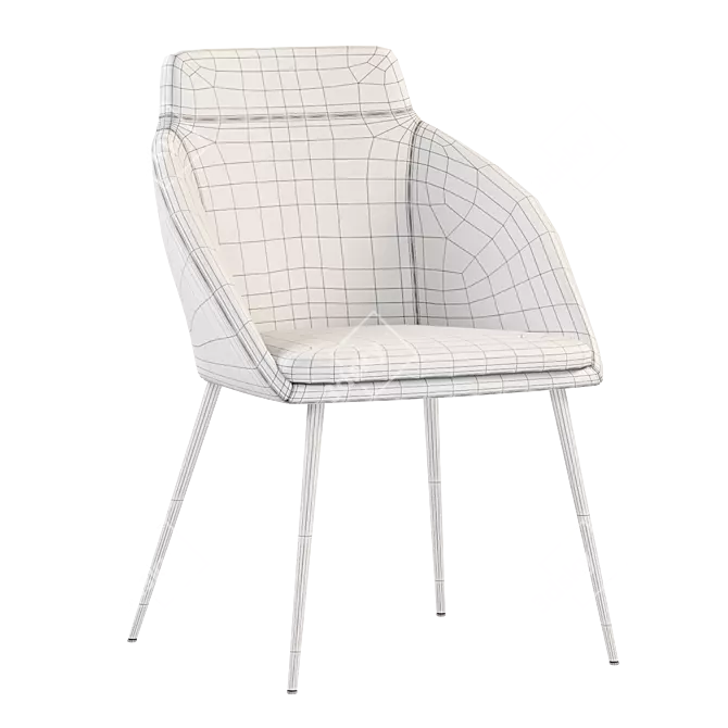 Modern Kvini Dining Chair in Corolla Brown-Pink 3D model image 4