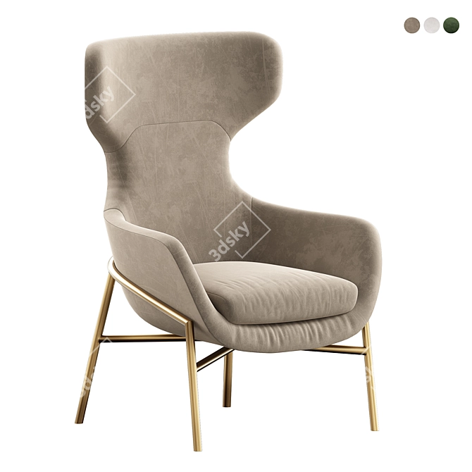 Brera Armchair: Modern Vray Design 3D model image 1