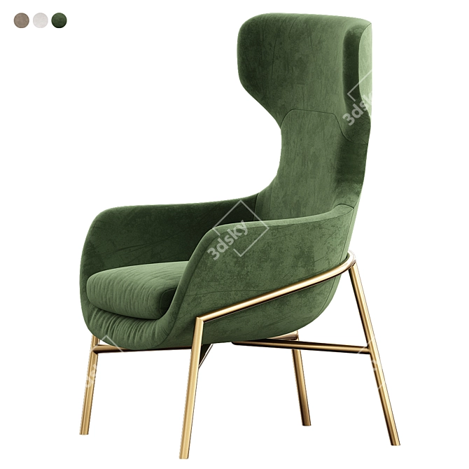 Brera Armchair: Modern Vray Design 3D model image 5