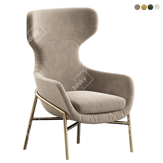 Brera Armchair: Modern Vray Design 3D model image 7