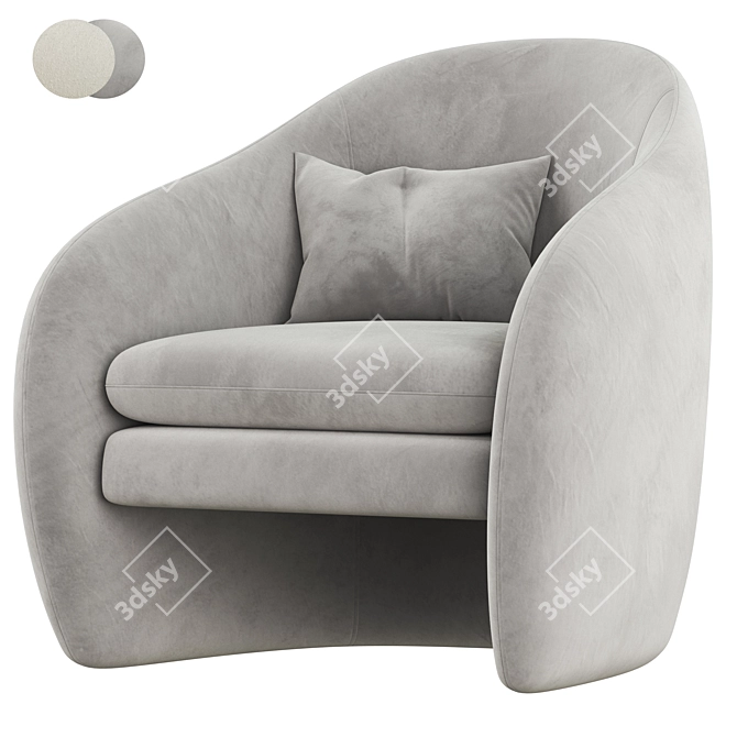 Modern Pavia Lounge Armchair 3D model image 3