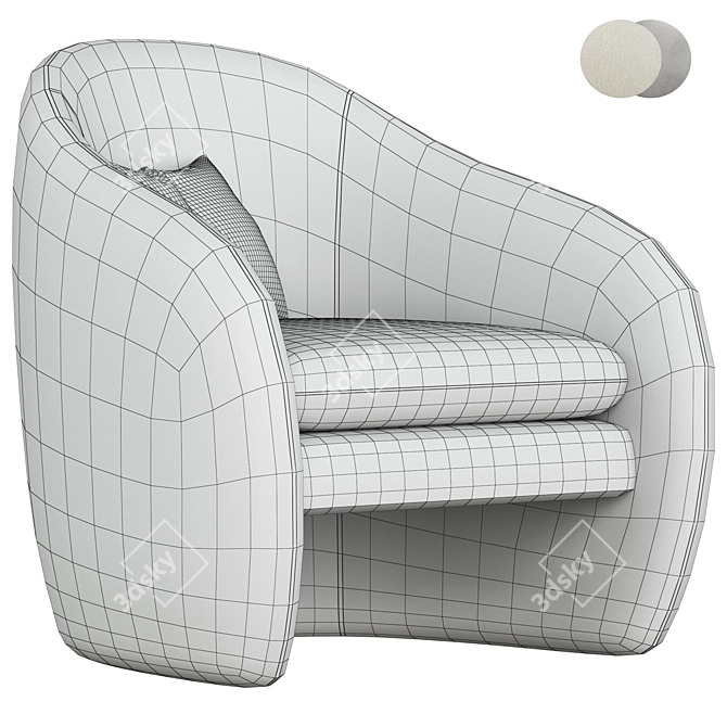Modern Pavia Lounge Armchair 3D model image 6
