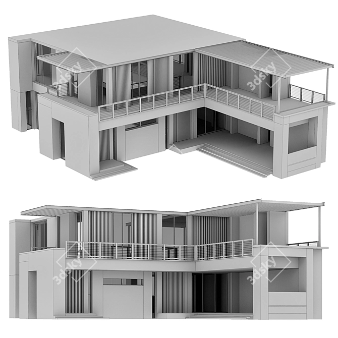 Modern Architectural 3D Model 3D model image 4