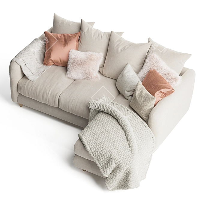Elegant Podge Sofa Chaise Home 3D model image 4