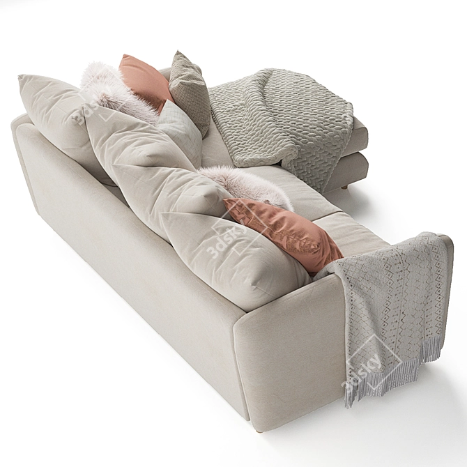 Elegant Podge Sofa Chaise Home 3D model image 5