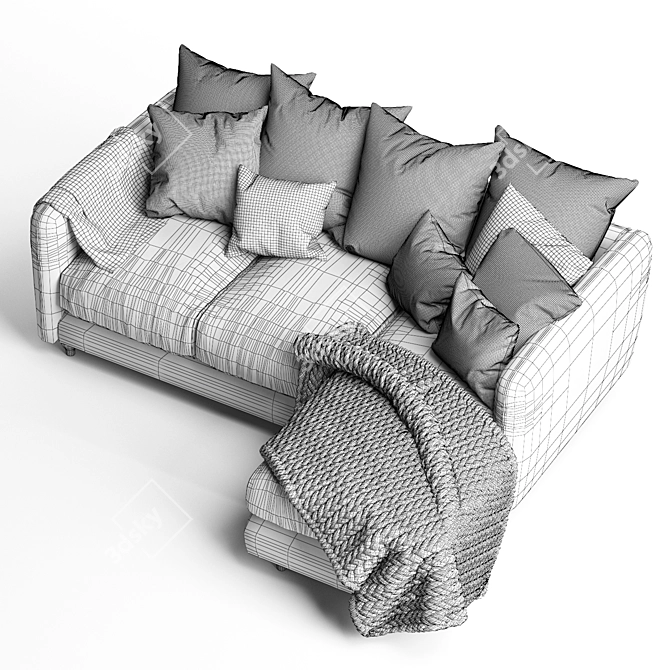 Elegant Podge Sofa Chaise Home 3D model image 7
