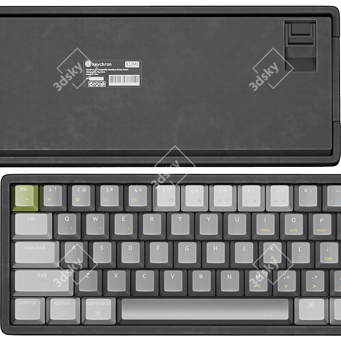 Premium Textured Mechanical Keyboard 3D model image 2