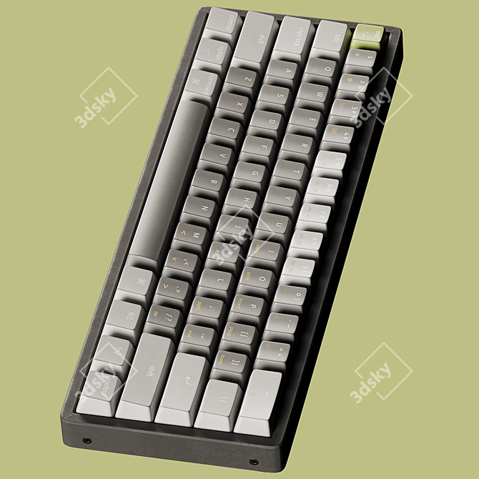 Premium Textured Mechanical Keyboard 3D model image 3