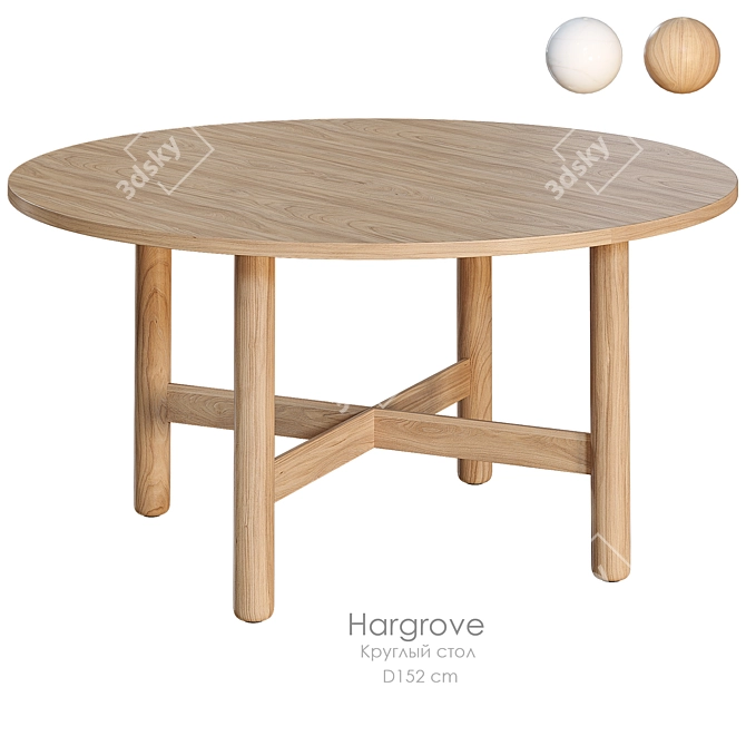 Luxury Marble Dining Table Round 3D model image 2