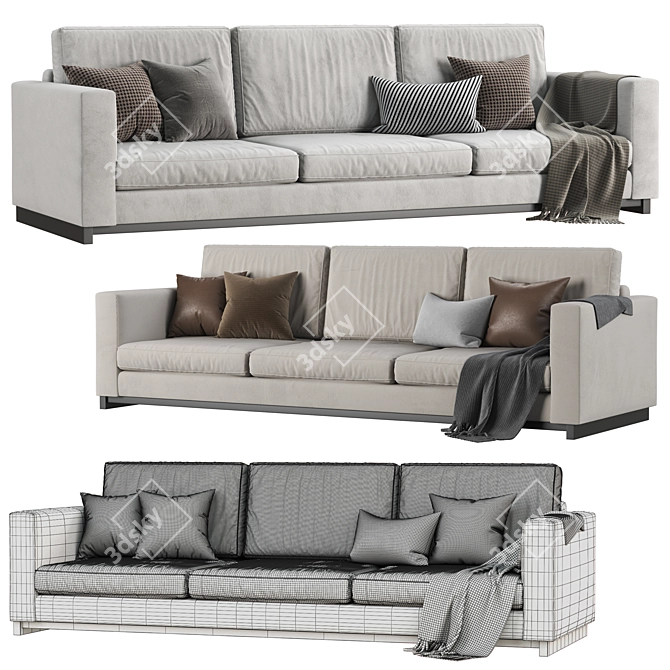 Molteni Reversi Contemporary Modular Sofa 3D model image 2