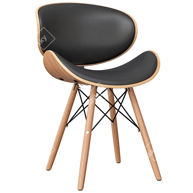 Modern Florida M Black Chair 3D model image 1