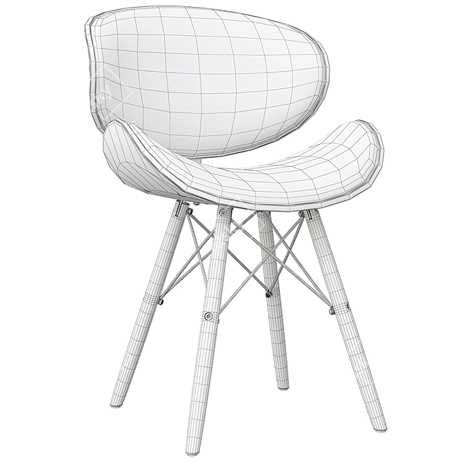 Modern Florida M Black Chair 3D model image 3